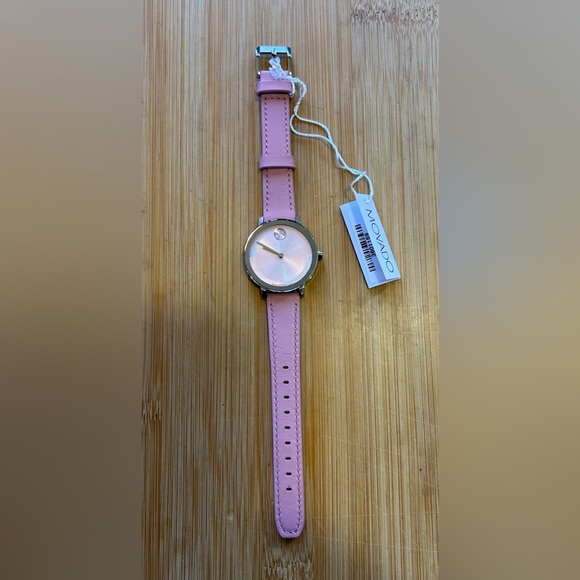 Movado Bold Evolution Watch With 34mm Pink Face & Pink Leather Band - Picture 7 of 10